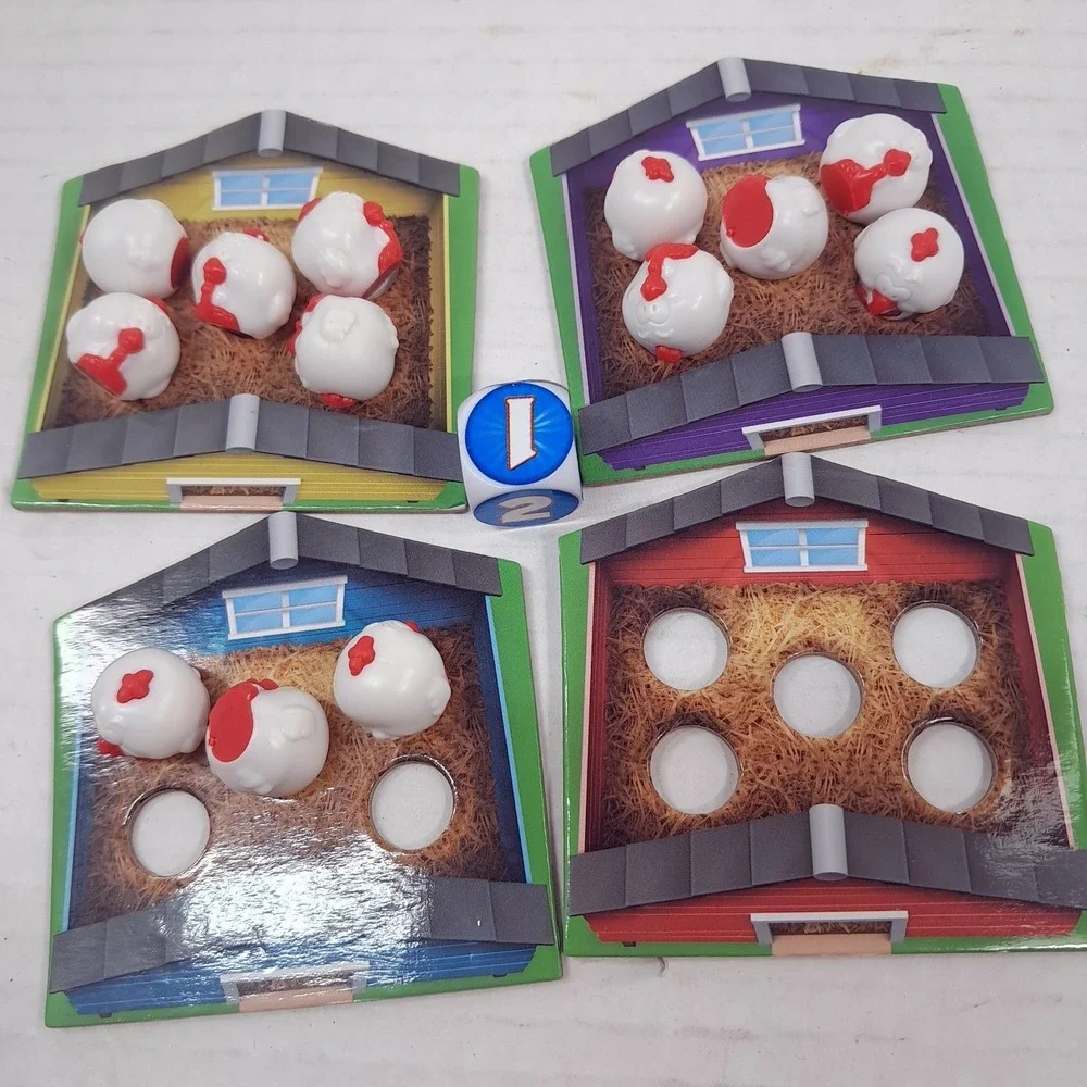 Goliath Catch the Fox Game Save the flock coop chicken die dice hens chicks PART